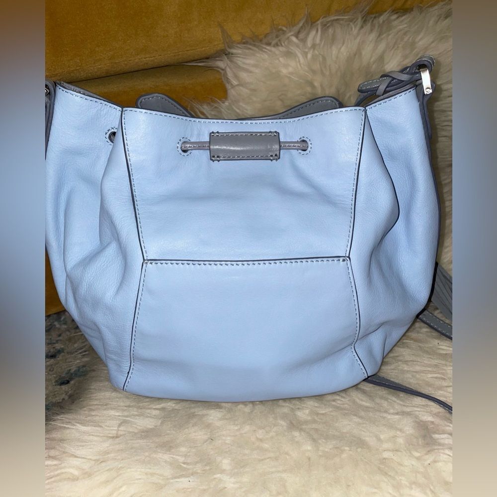 Rafe New York Ariana Leather Drawstring Handbag Blue Gray — image 5 of 8